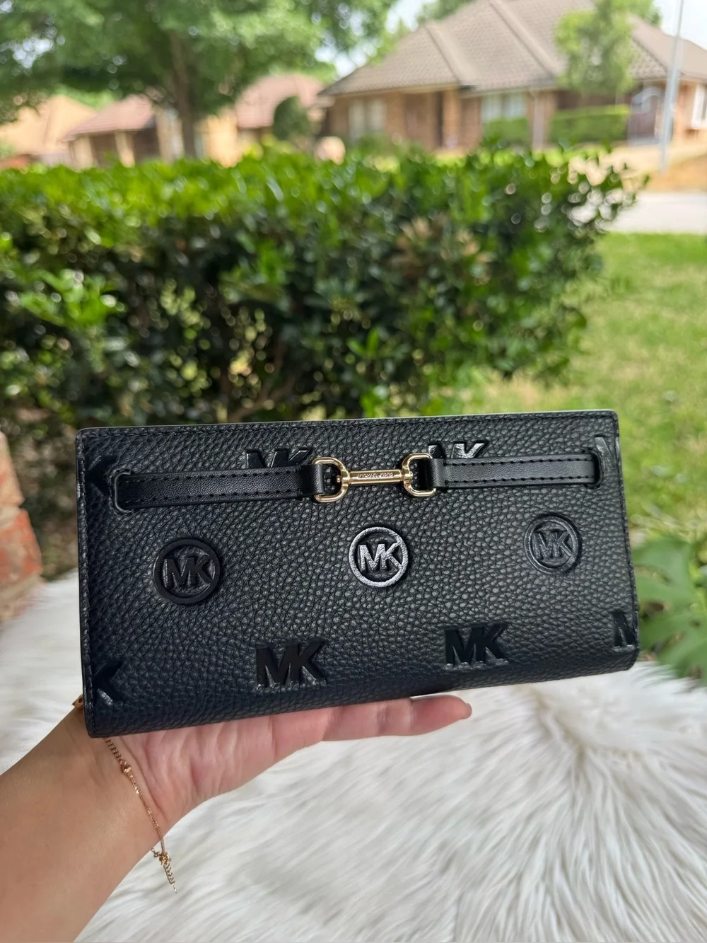 Michael Kors Black Embossed MK Wallet